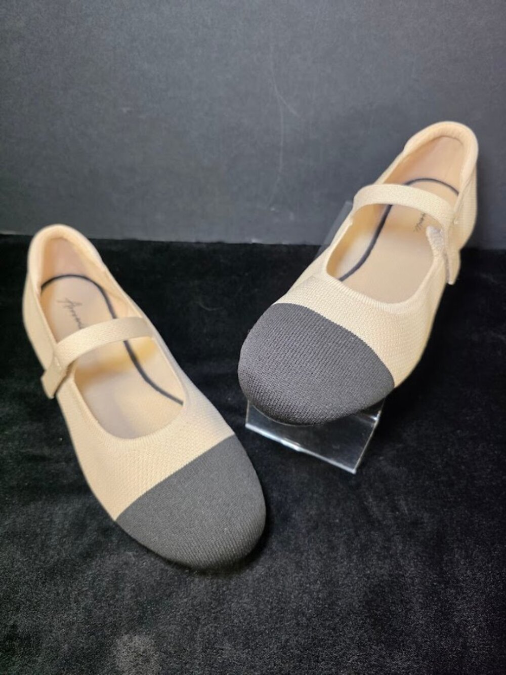 Arromic Ballet Flats Round Toe Mary Jane Adjustable Straps Washable Knit Shoes 9